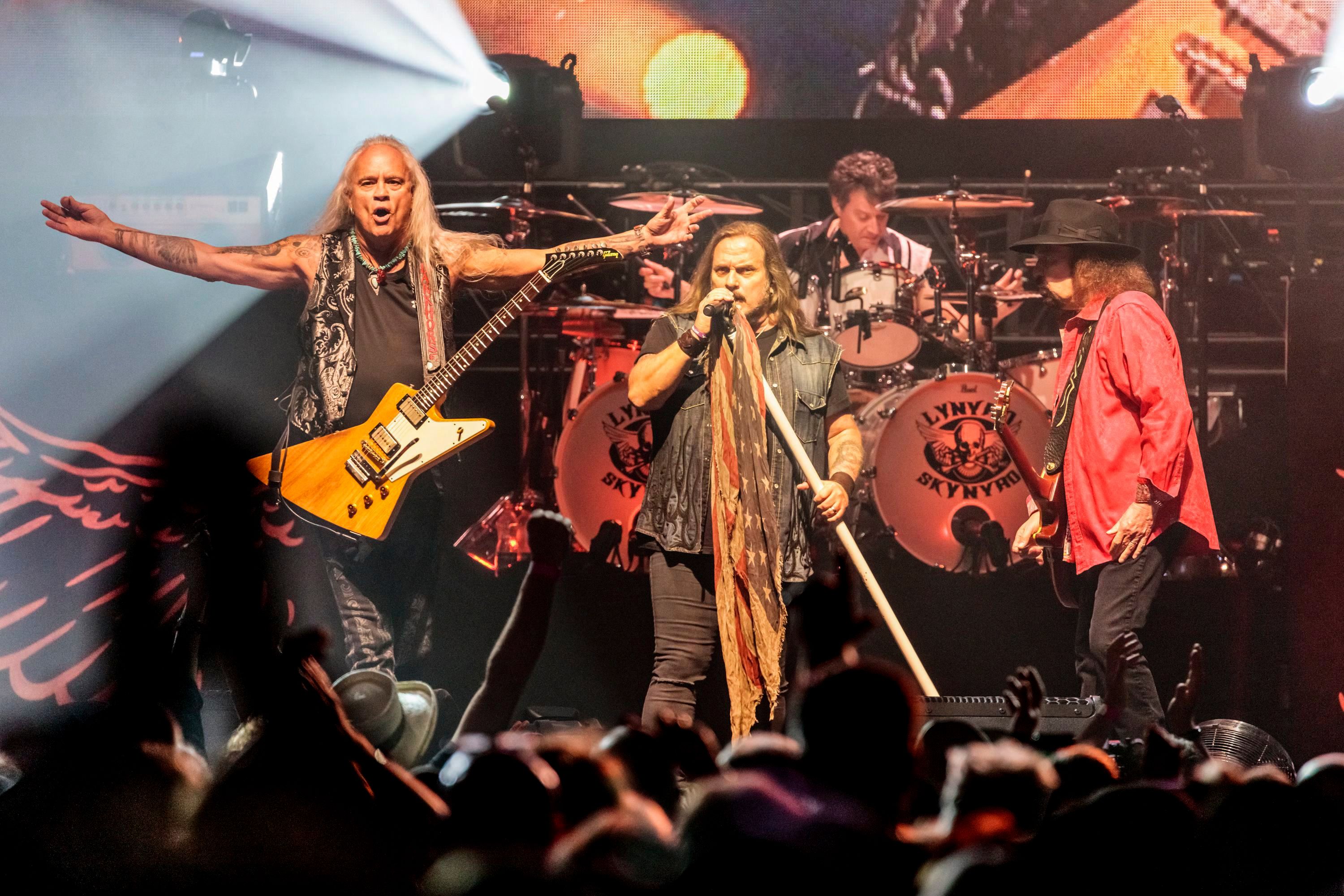 Lynyrd Skynyrd performing live on stage